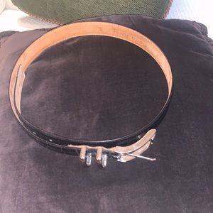Black leather belt
